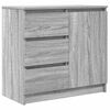 vidaXL Sideboard with Drawer Grey Sonoma 71x35x65 cm Engineered Wood