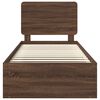 vidaXL Bed Frame with Headboard Brown Oak 100 x 200 cm Solid Pine Wood