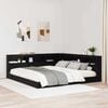 vidaXL Storage Headboard with Shelf Black Oak 200 cm Engineered Wood