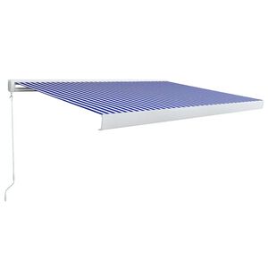 vidaXL Manual Cassette Awning 350x250 cm Blue and White