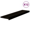 vidaXL Stair Treads 12 pcs Brown Black 100x30x2 cm Solid Wood Oak