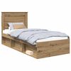 vidaXL Bed Frame Artisian Oak 90 x 200 cm Solid Pine Wood