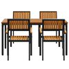 vidaXL Garden Dining Set 5 pcs Black and brown 150 x 90 x 75 cm