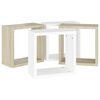 vidaXL Wall Cube Shelves 4 pcs White and Sonoma Oak 30x15x30 cm