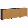 vidaXL Sideboards 3 pcs Black Oak 210 x 35.5 x 67.5 cm Engineered Wood
