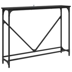 vidaXL Console Table Black Oak 102 x 23 x 75 cm Engineered Wood