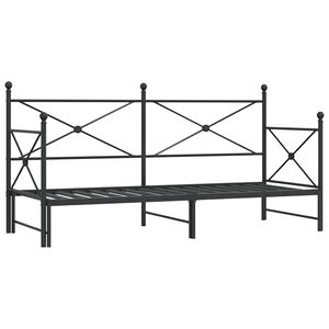 vidaXL Daybed with Trundle without Mattress Black 80x200 cm Steel