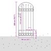 vidaXL Fence Gate Grey 89 x 200 cm Steel