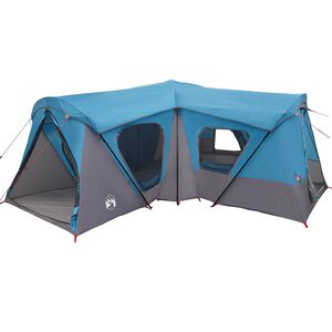 vidaXL Family Tent 14-Person Blue 185T Polyester with PU Coating