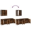 vidaXL 3 Piece Bathroom Cabinet Set Smoked Oak Engineered Wood