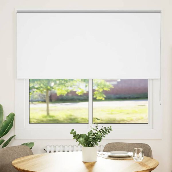 vidaXL Roller Blind Blackout White 155x150 cm Fabric Width 151.6 cm Polyester