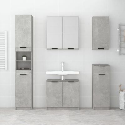 vidaXL Bathroom Mirror Cabinet Concrete Grey 64x20x67 cm