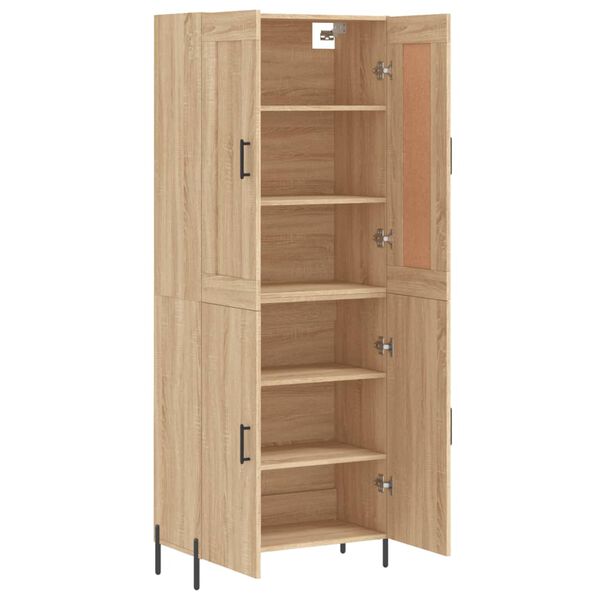 vidaXL Highboard Sonoma Oak 69.5x34x180 cm Engineered Wood