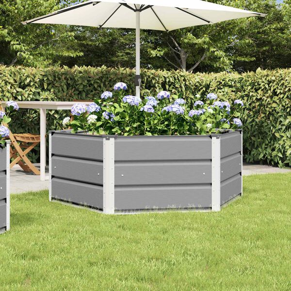 vidaXL Planter Light Grey 129 x 129 x 45 cm Steel