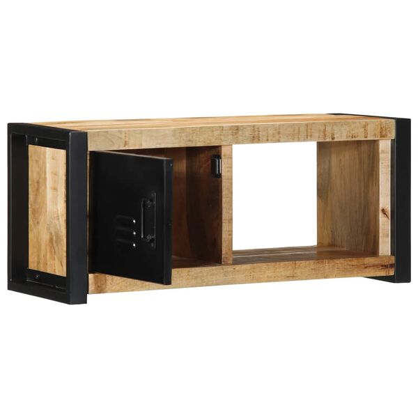 vidaXL TV Cabinet 80x30x35 cm Solid Rough Wood Mango