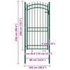 vidaXL Fence Gate with Spikes Steel 100x200 cm Green