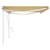 vidaXL Manual Retractable Awning with LED 5x3.5 m Yellow and White