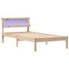 vidaXL Bed Frame with Headboard Brown 90 x 200 cm Solid Pine Wood