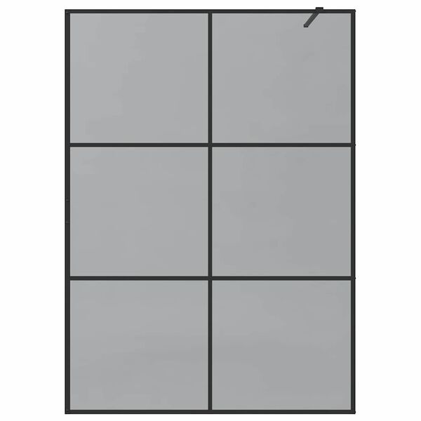 vidaXL Walk-in Shower Wall Black 140 x 195 cm Tempered Glass