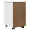 vidaXL Rolling Cabinet White 34 x 39 x 56 cm Solid Pine Wood
