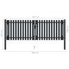 vidaXL Double Door Fence Gate Steel 300x100 cm Anthracite