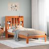 vidaXL Bookcase Bed without Mattress Wax Brown 75x190cm Solid Wood Pine