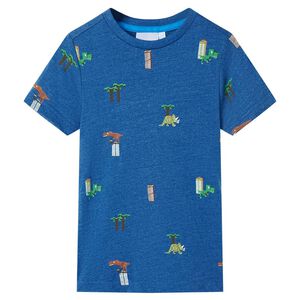 vidaXL Kids' T-shirt Dark Blue Melange 104