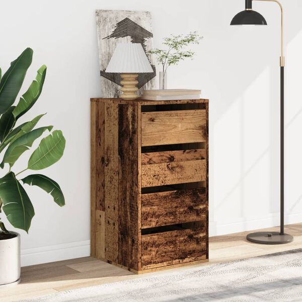 vidaXL Corner Chest of Drawers Old Wood 40x41x76 cm Engineered Wood
