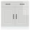 vidaXL Kitchen Base Cabinet Kalmar High Gloss White Engineered Wood