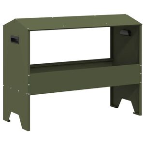 vidaXL Livestock Feeding Trough Olive Green 79 x 35 x 62 cm 15 kg