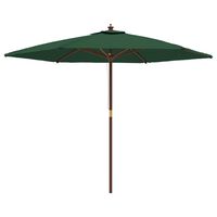 vidaXL Garden Parasol with Wooden Pole Green 299x240 cm