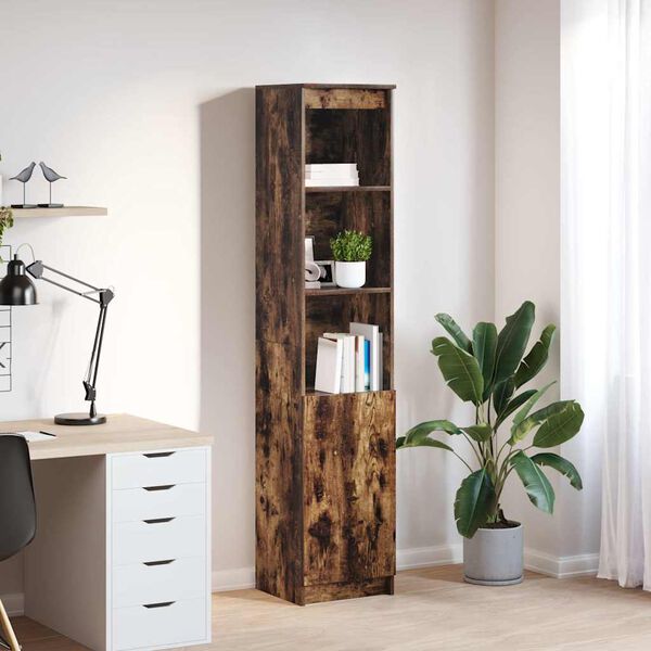 vidaXL Highboard Smoked Oak 37.5x35x180 cm Engineered Wood