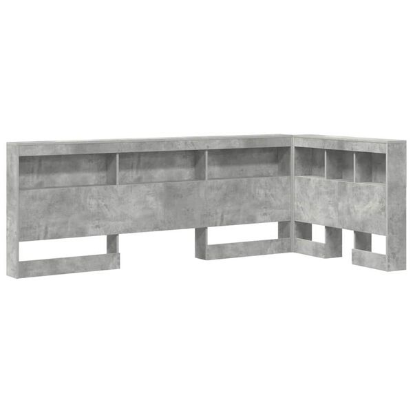 vidaXL Storage Headboard Concrete Grey 90 cm Engineered Wood