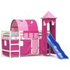 vidaXL Kids' Loft Bed with Tower without Mattress Pink 90x200 cm