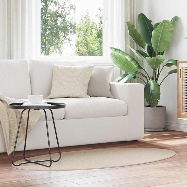 vidaXL Area Rugs Oval HUARTE Beige 150 x 80 cm 100% Polyester