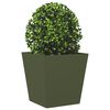 vidaXL Garden Planter Olive Green 40x40x40 cm Steel