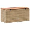 vidaXL Garden Storage Box Beige 110x50x54 cm Poly Rattan Acacia Wood