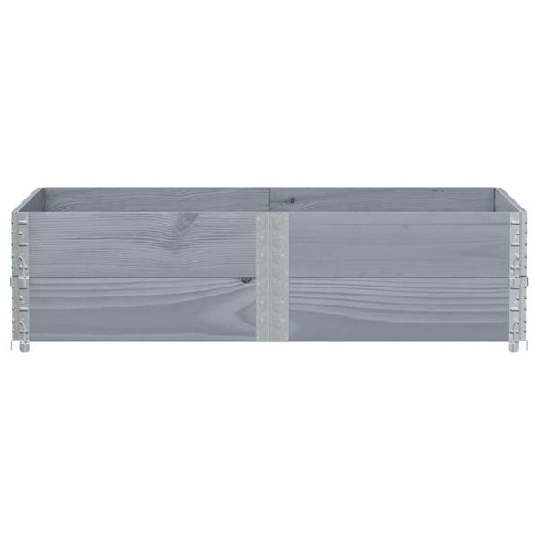 vidaXL Pallet Collars 2 pcs Grey 150x100 cm Solid Wood Pine