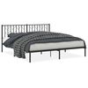 vidaXL Metal Bed Frame without Mattress with Headboard Black 183x213cm