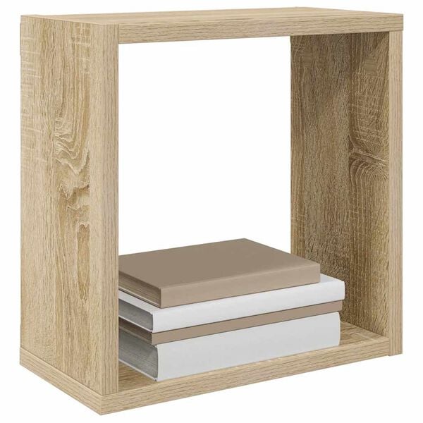 vidaXL Wall Cube Shelves 2 pcs Sonoma Oak 30x15x30 cm