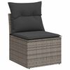 vidaXL 10 Piece Garden Sofa Set with Cushions Grey Poly Rattan Acacia