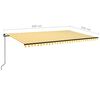 vidaXL Manual Retractable Awning 500x350 cm Yellow and White