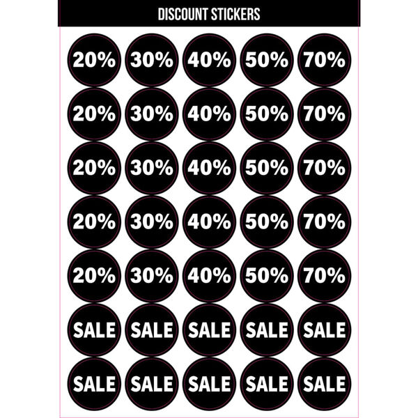 rillprint Discount Stickers Assortment Regular 10 sheets x 5 boxes