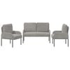vidaXL Sofa Sets 3 pcs Light Grey 115 x 56 x 80 cm Plywood