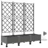 vidaXL Garden Planter with Irrigation&Wheels 3 pcs Light Grey PP