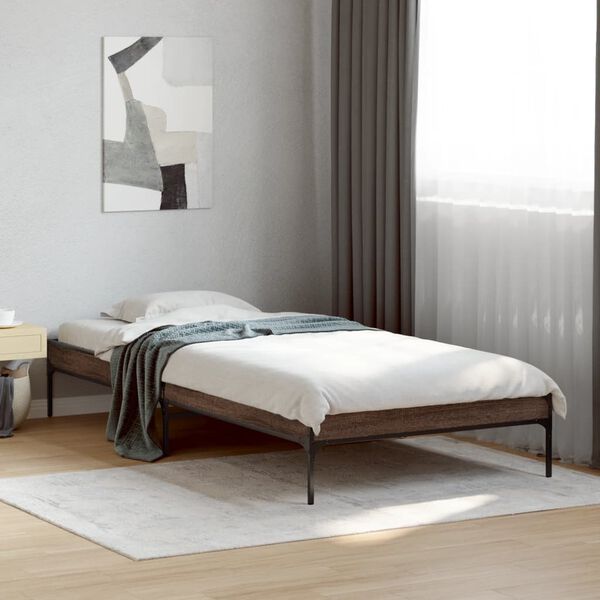 vidaXL Bed Frame without Mattress Brown Oak 100x200 cm