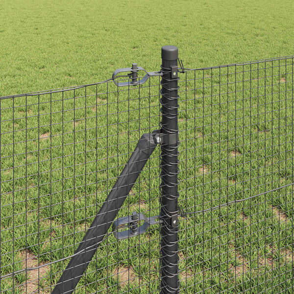 vidaXL Fence Post Grey 100 x 0.8 m (19 x 19 mm mesh) Steel and PVC