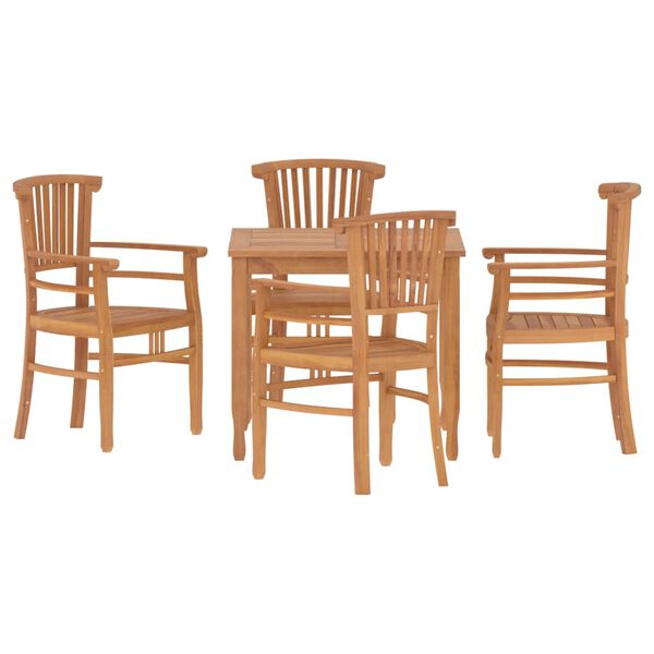 vidaXL 5 Piece Garden Dining Set Solid Wood Teak