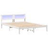 vidaXL Bed Frame with Headboard White 150 x 200 cm Solid Pine Wood