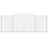 vidaXL Arched Gabion Baskets 2 pcs 400x30x140/160 cm Galvanised Iron